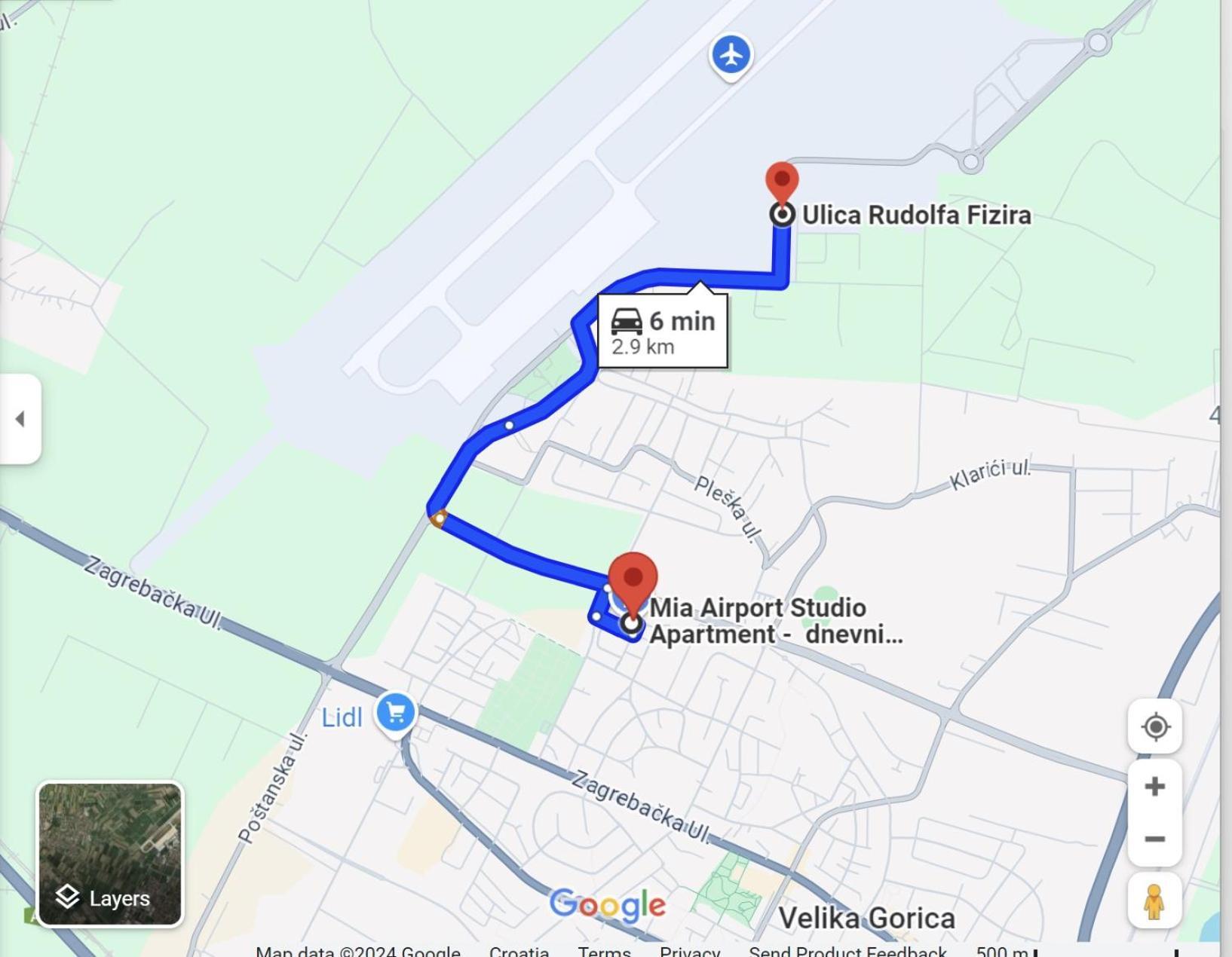 Mia Airport Studio Apartment - 0-24H Self Check In&Out - Parking On Site Velika Gorica Exteriör bild